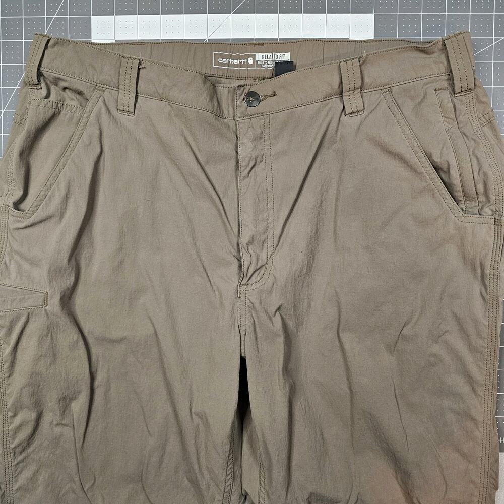 Carhartt Force Pants Mens 38x34 Green Ripstop Nylon Pocket Work Outdoor Stretch - Picture 4 of 16